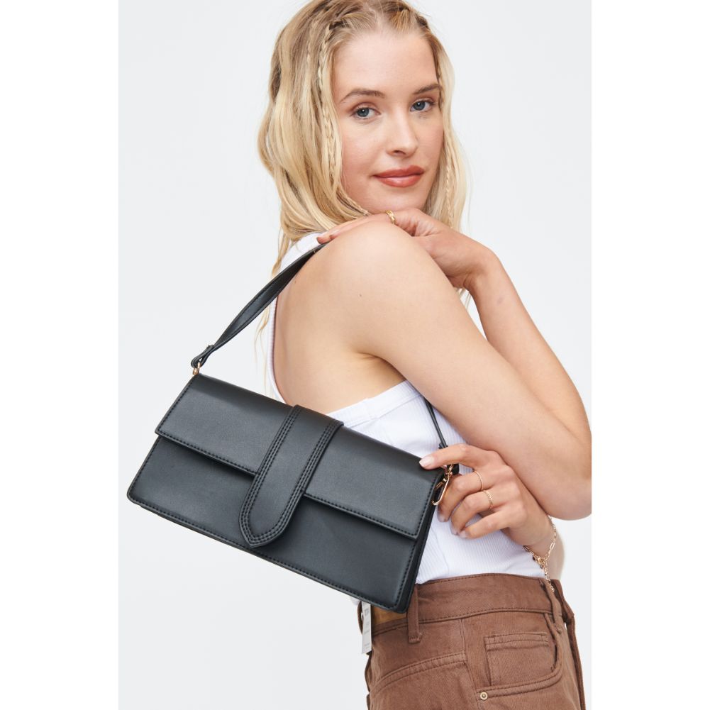 Woman wearing Black Moda Luxe Violet Crossbody 842017130697 View 2 | Black