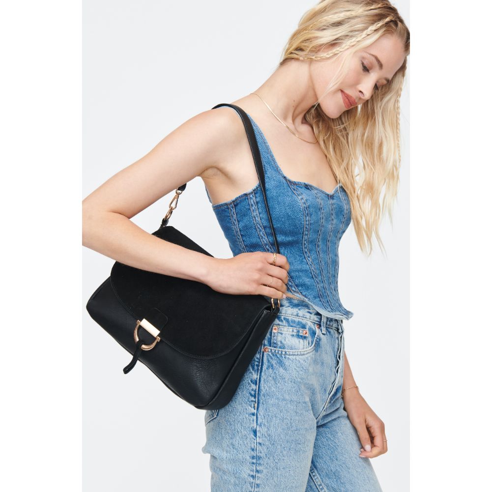 Woman wearing Black Moda Luxe Zoe Crossbody 842017130765 View 2 | Black