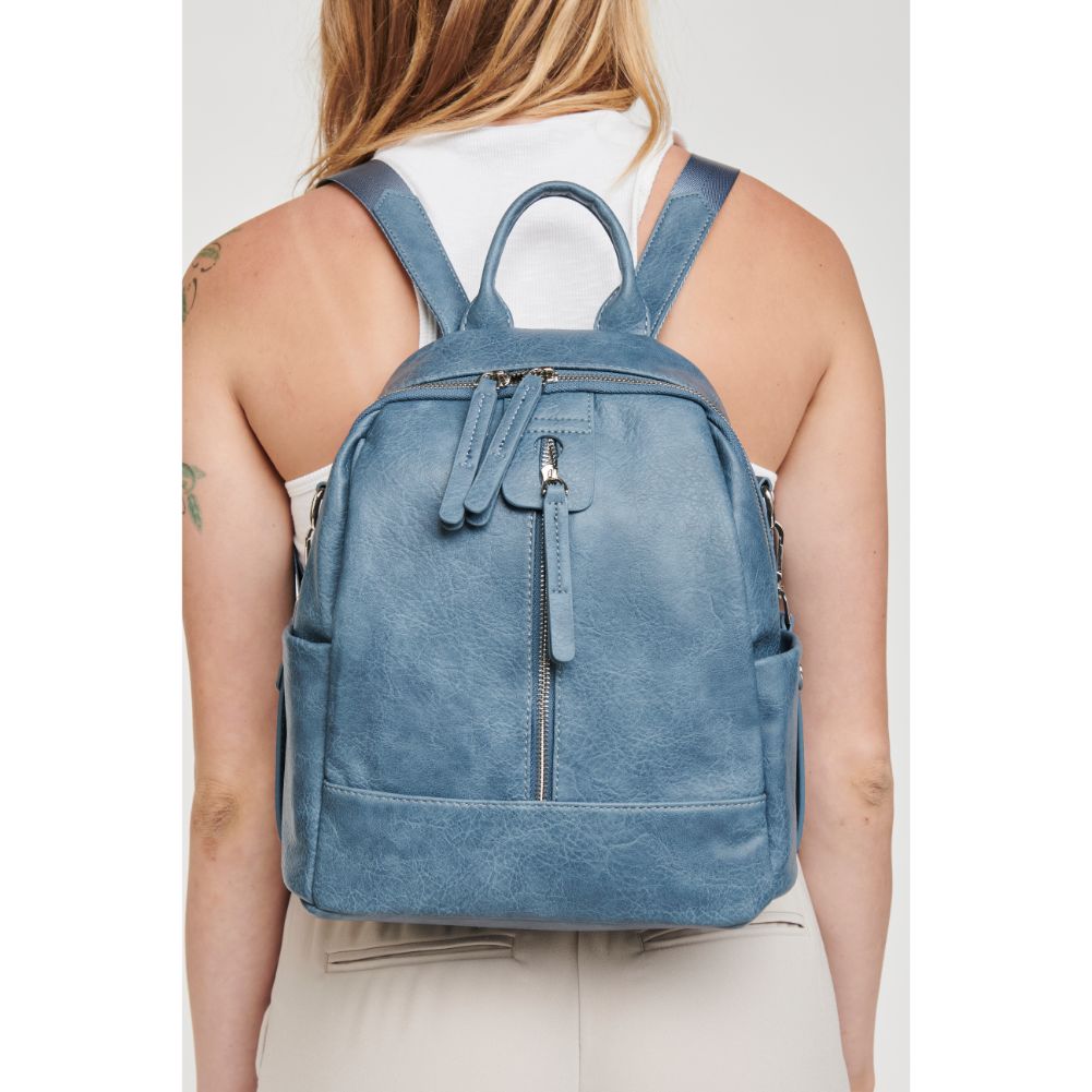 Woman wearing Denim Moda Luxe Bowie Backpack 842017120506 View 1 | Denim