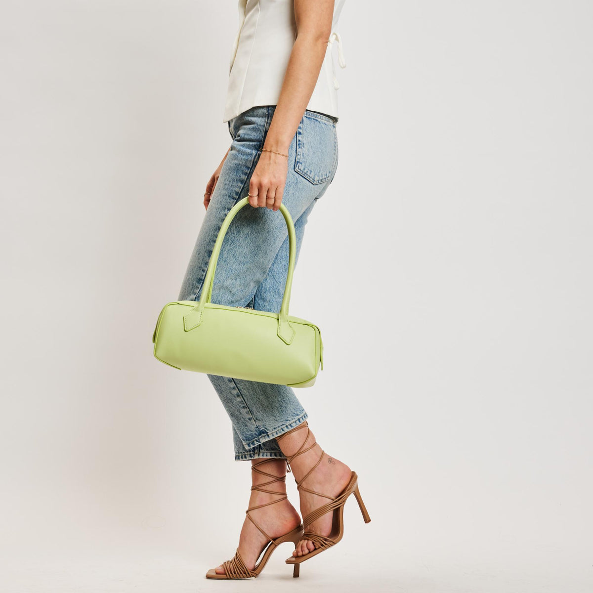 Woman wearing Pistachio Moda Luxe Betty Shoulder Bag 842017138495 View 4 | Pistachio