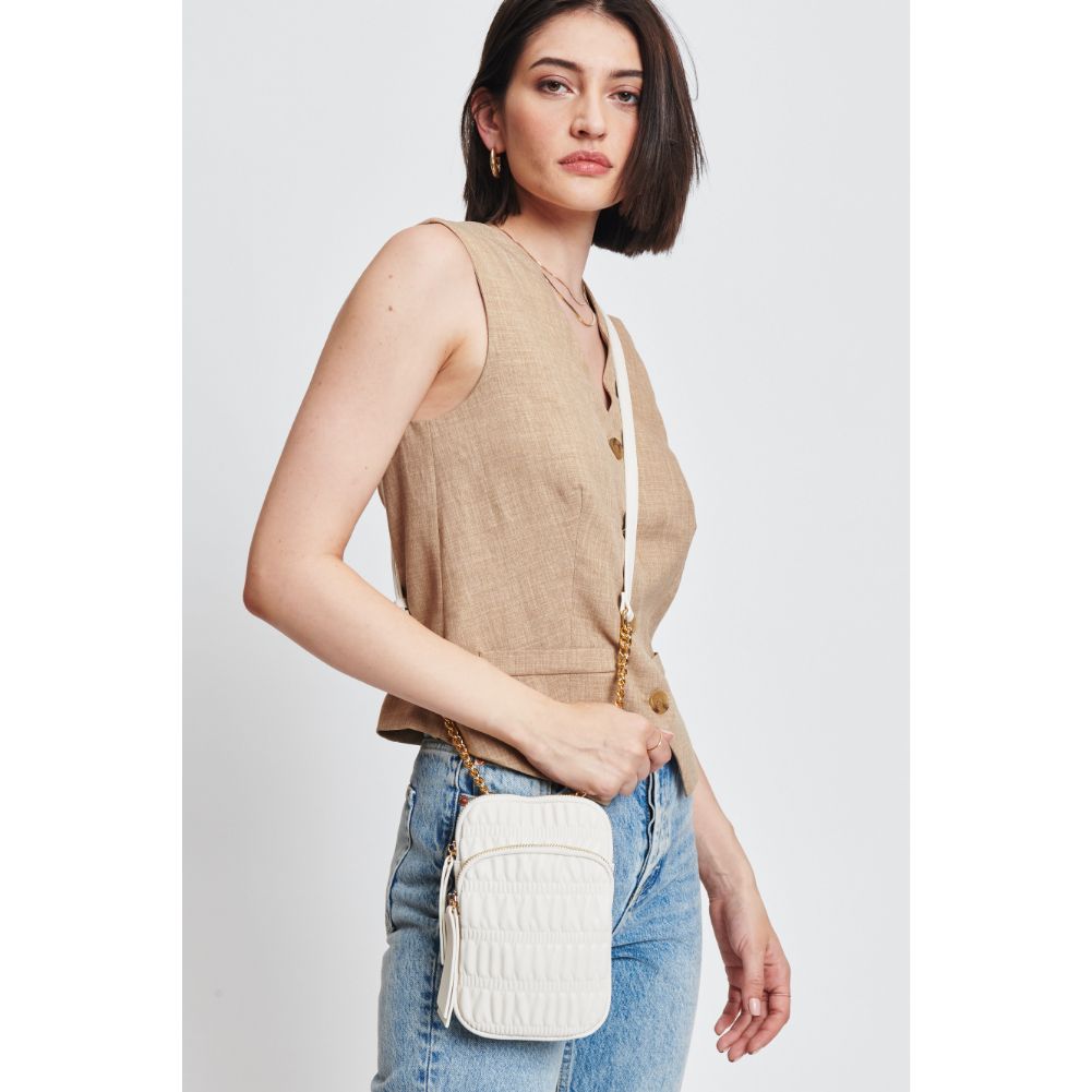 Woman wearing Ivory Moda Luxe Chantal Crossbody 842017131465 View 1 | Ivory