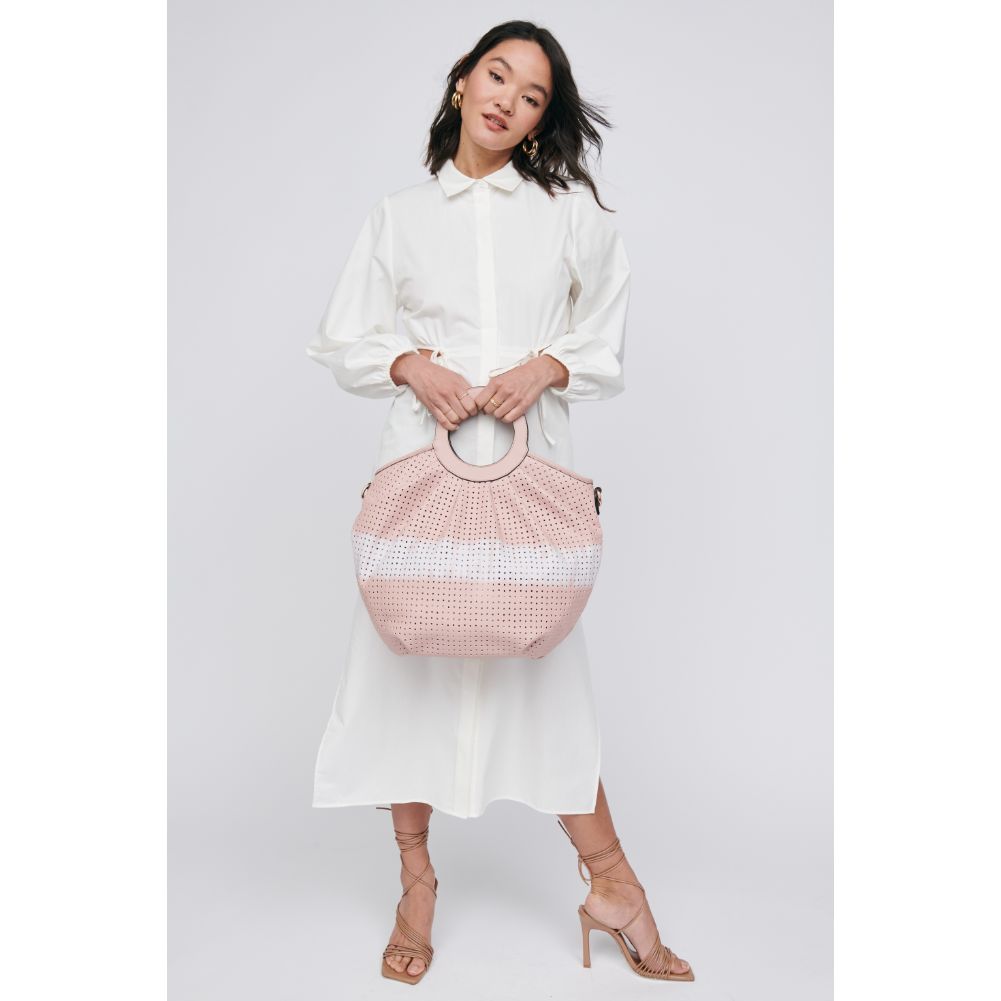 Woman wearing Blush Moda Luxe Marguerite Mini Tote 842017112648 View 2 | Blush