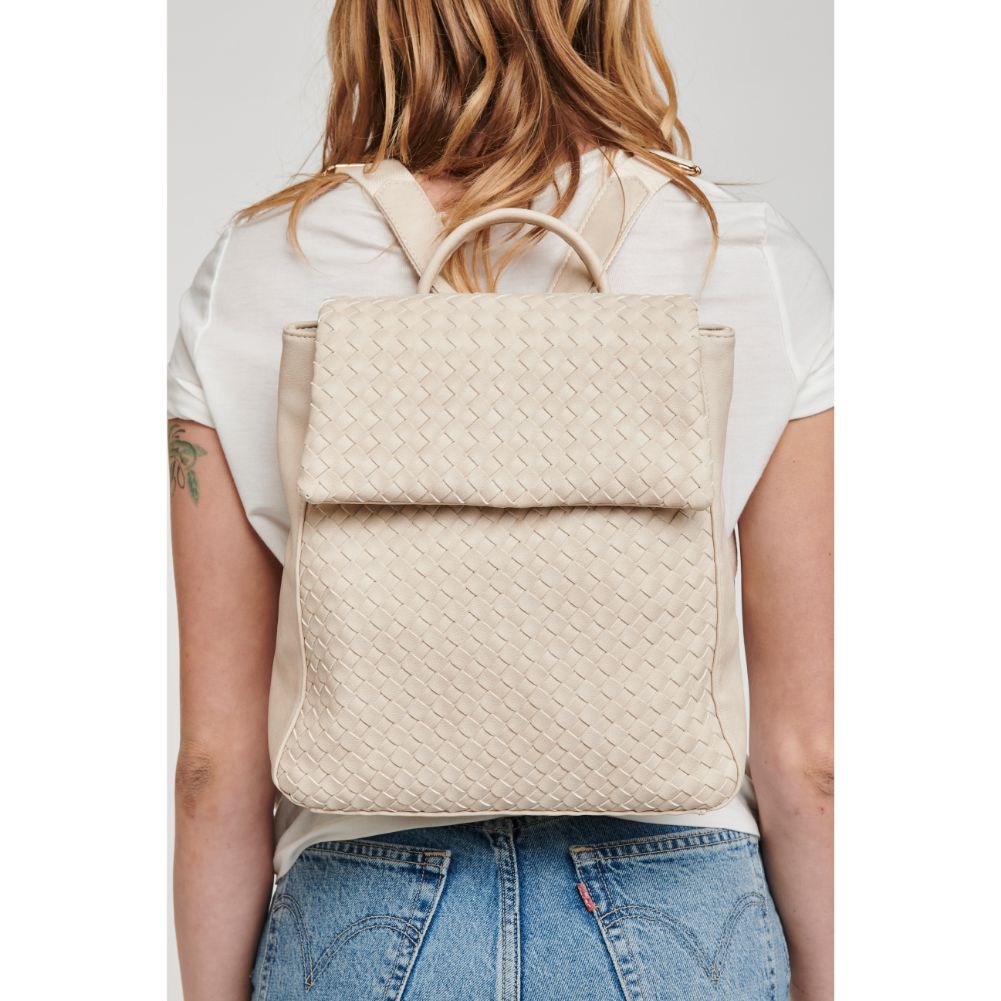 Woman wearing Ivory Moda Luxe Aurie Backpack 842017127277 View 1 | Ivory