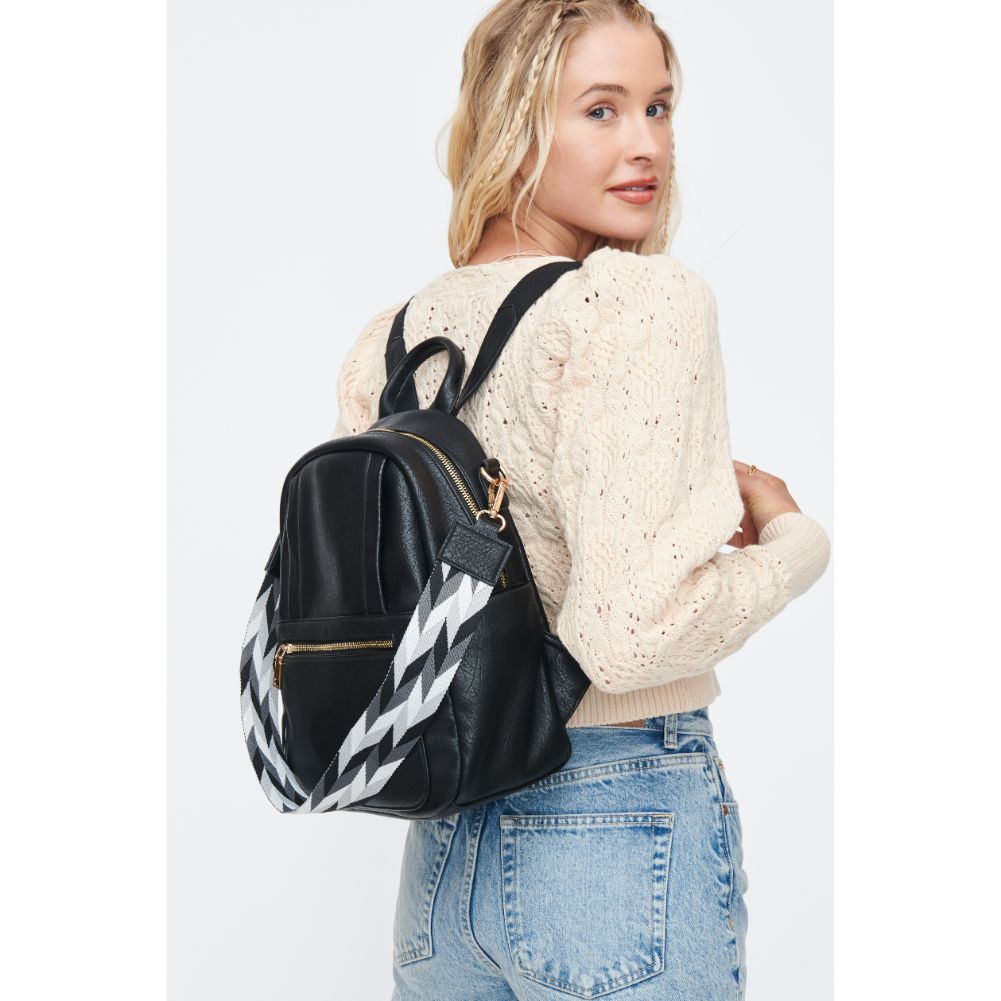 Woman wearing Black Moda Luxe Scarlett Backpack 842017130130 View 1 | Black