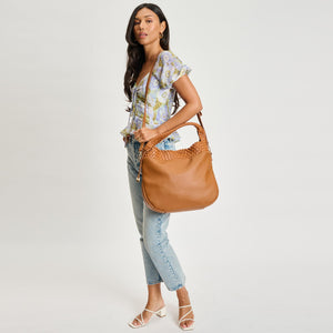 Woman wearing Tan Moda Luxe Majestique Hobo 842017134695 View 4 | Tan