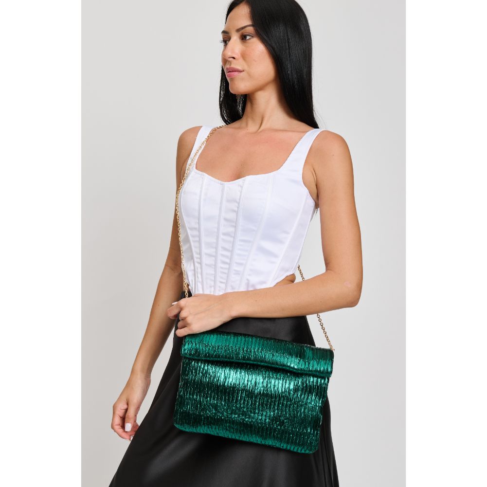 Woman wearing Emerald Moda Luxe Gianna Crossbody 842017133162 View 3 | Emerald