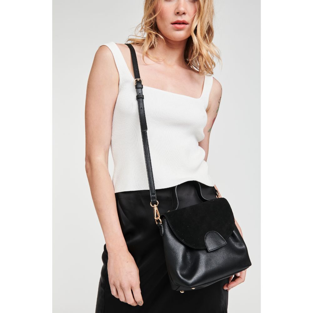 Woman wearing Black Moda Luxe Alana Messenger 842017127116 View 1 | Black