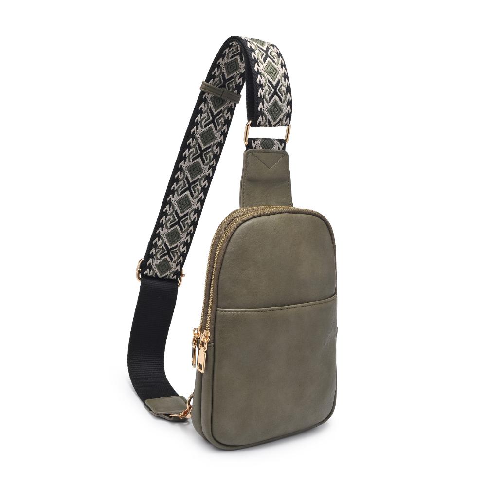 Product Image of Moda Luxe Zuri Sling Backpack 842017135883 View 6 | Olive