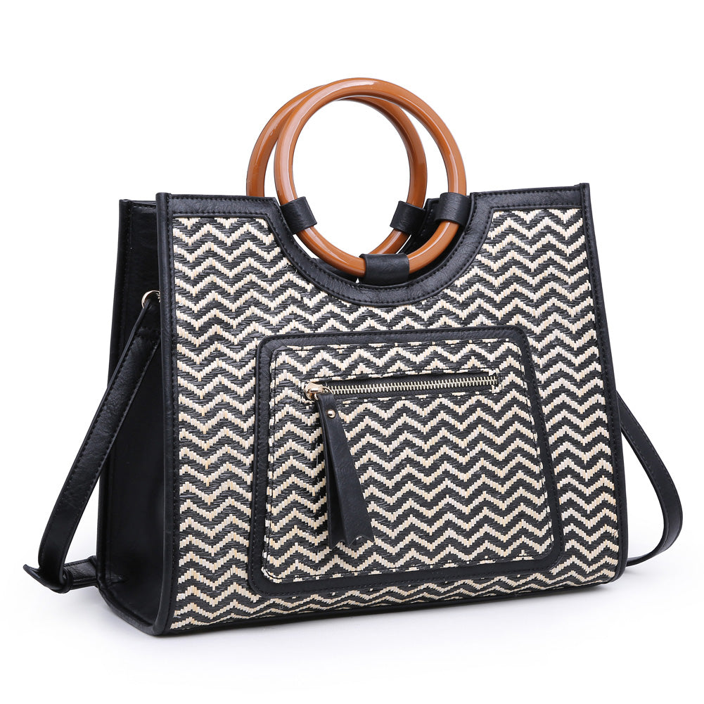 Product Image of Moda Luxe Laguna Print Satchel 842017118893 View 2 | Black