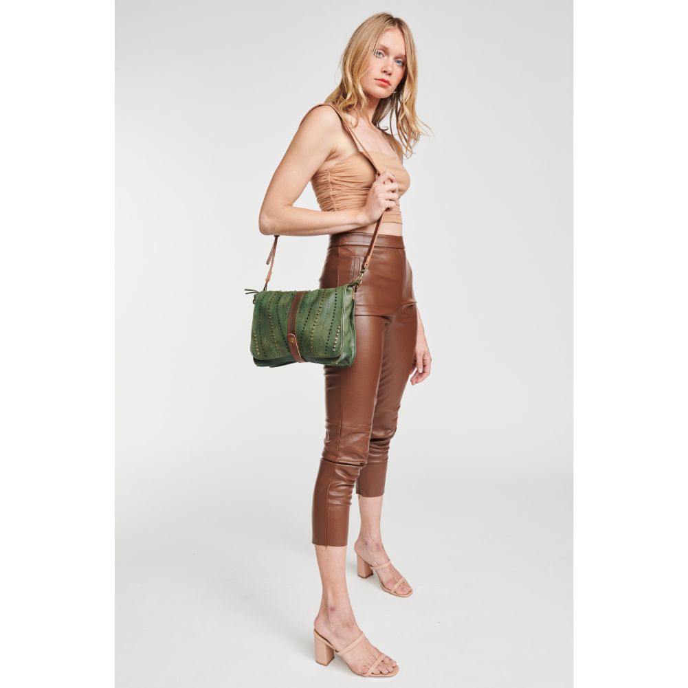 Woman wearing Olive Moda Luxe Kimberly Crossbody 842017117636 View 3 | Olive