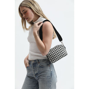 Woman wearing Black Moda Luxe Keekee - Houndstooth Crossbody 842017133025 View 3 | Black