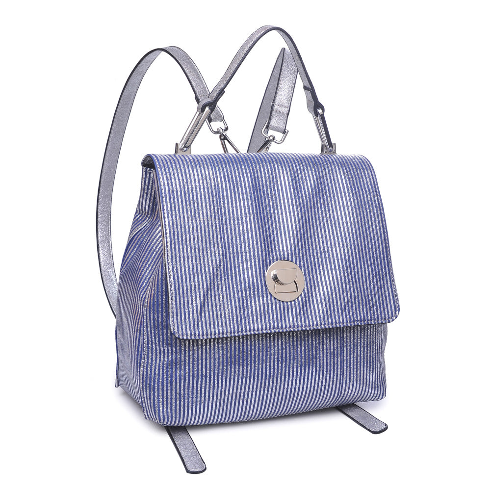 Product Image of Moda Luxe Antoinette-Striped Backpack 842017112105 View 2 | Blue