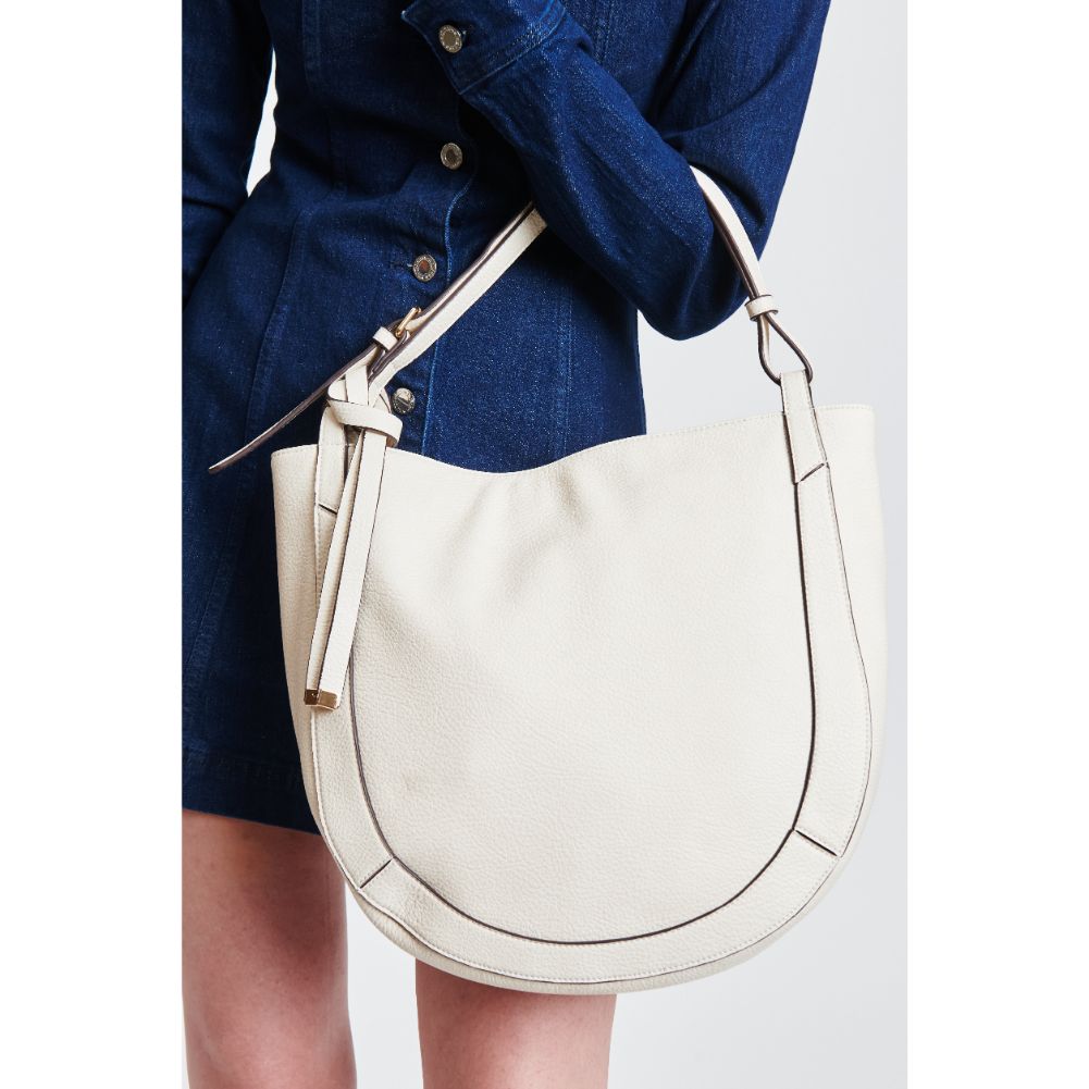 Woman wearing Ivory Moda Luxe Amina Hobo 842017131335 View 4 | Ivory