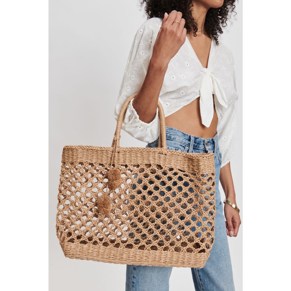 Woman wearing Natural Moda Luxe Meara Tote 842017132806 View 1 | Natural