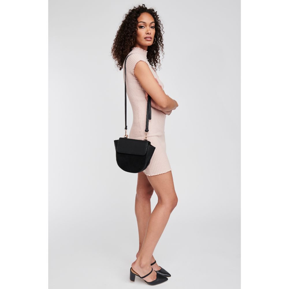 Woman wearing Black Moda Luxe Juniper Messenger 842017123453 View 4 | Black