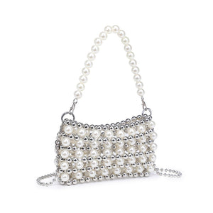 Product Image of Moda Luxe Janet Evening Bag 842017133506 View 6 | Ivory Silver