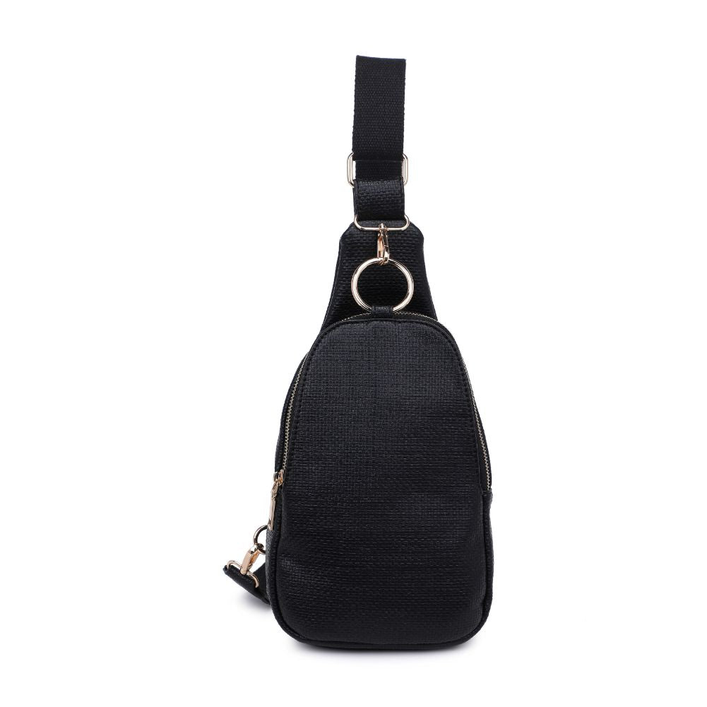 Product Image of Moda Luxe Regina - Coated Canvas Sling Backpack 842017132592 View 5 | Black