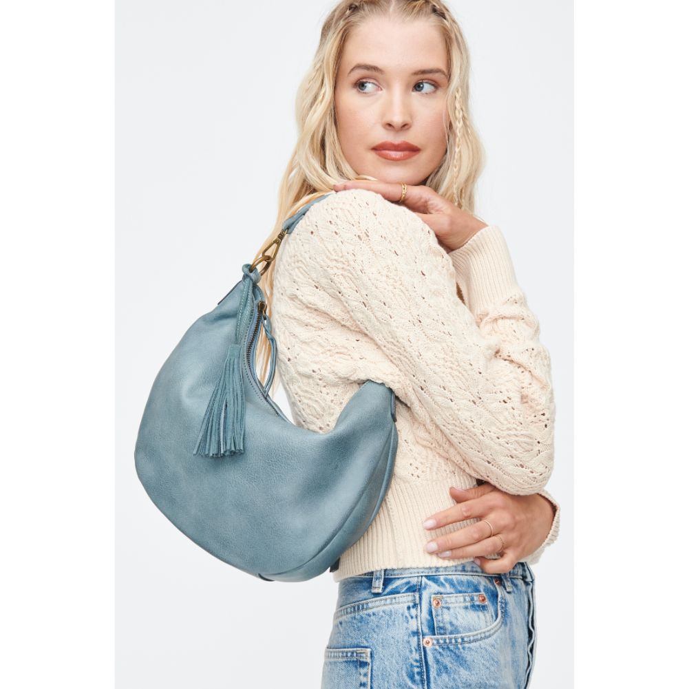 Woman wearing Emerald Moda Luxe Ella Hobo 842017130246 View 4 | Emerald