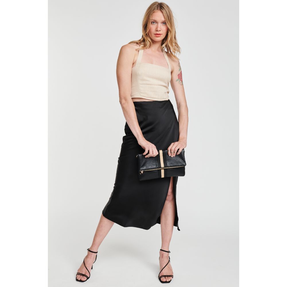 Woman wearing Black Moda Luxe Jules Clutch 842017116905 View 4 | Black