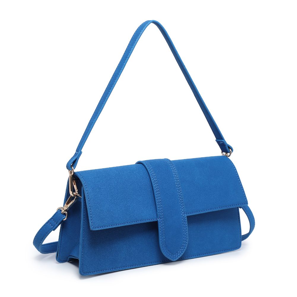 Product Image of Moda Luxe Violet - Suede Crossbody 842017130727 View 6 | Electric Blue