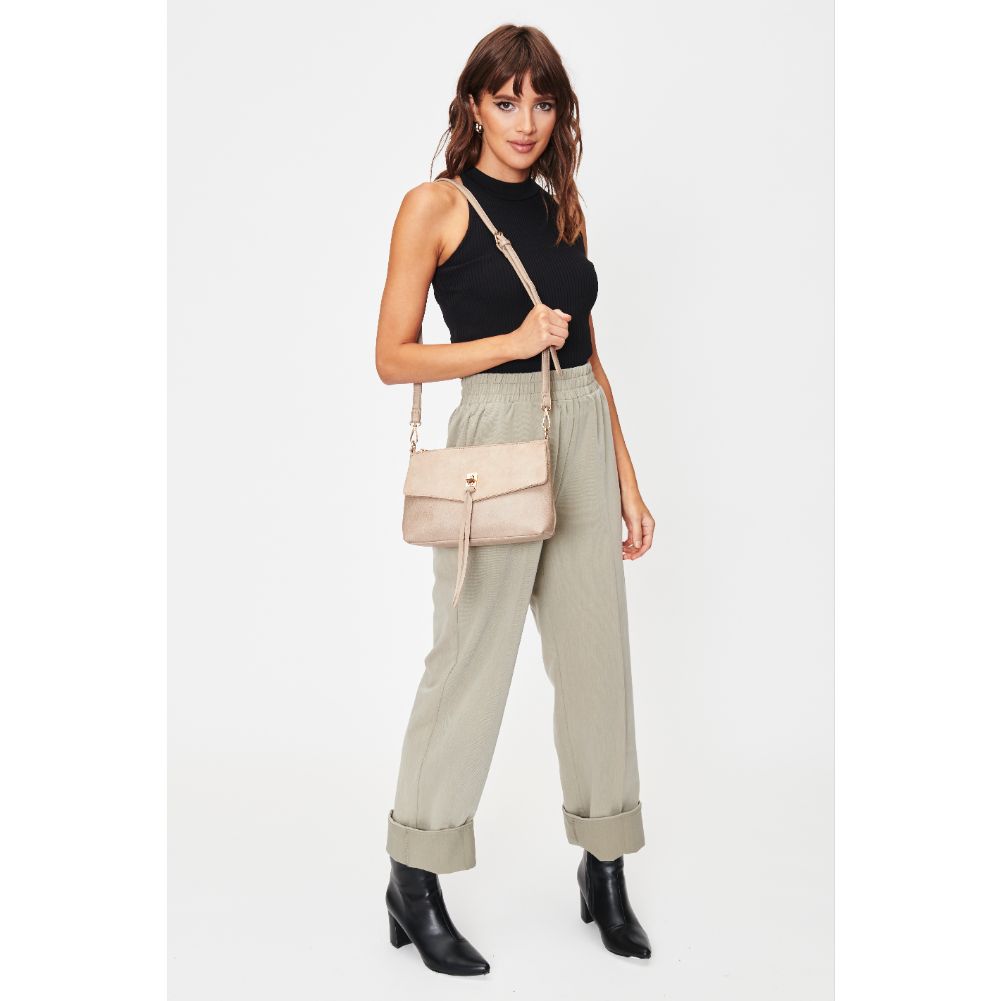 Woman wearing Clay Moda Luxe Aubrey Crossbody 842017128533 View 3 | Clay