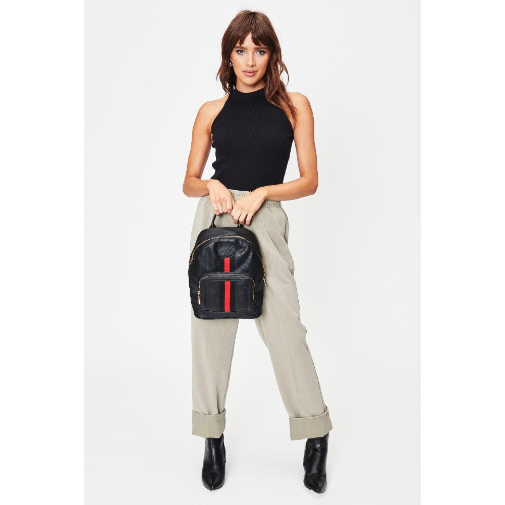 Woman wearing Black Moda Luxe Scarlet Backpack 842017128212 View 4 | Black