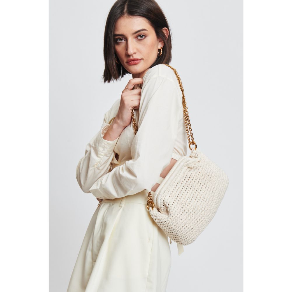 Woman wearing White Moda Luxe Christabel Crossbody 842017131076 View 1 | White