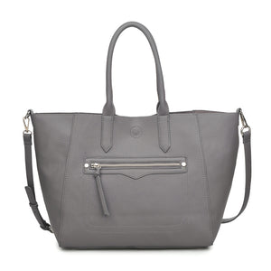 Woman wearing Grey Moda Luxe Camden Tote 842017116752 View 2 | Grey