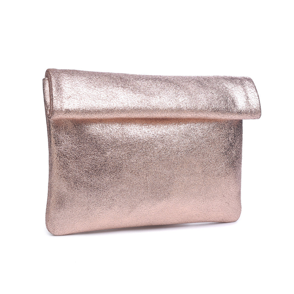 Product Image of Moda Luxe Gianna Metallic Clutch 842017110798 View 6 | Rose Gold