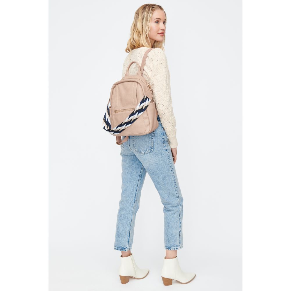 Woman wearing Natural Moda Luxe Scarlett Backpack 842017130161 View 4 | Natural