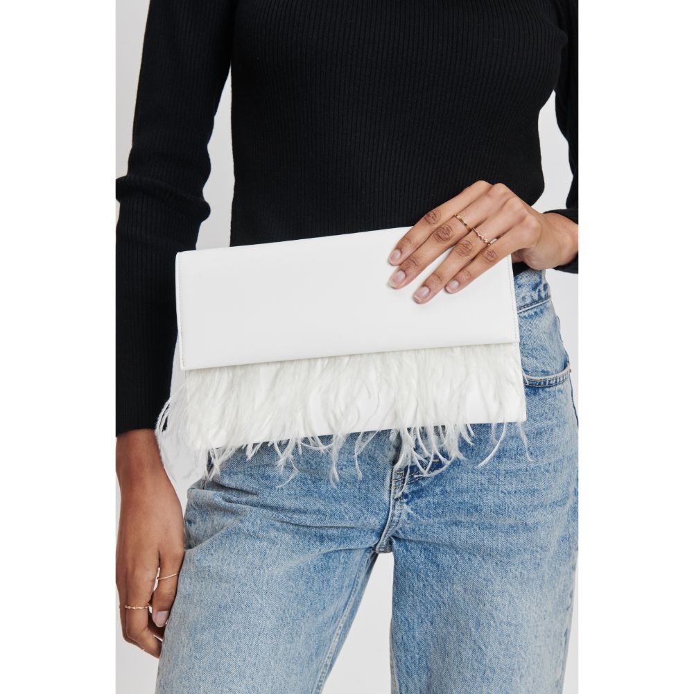 Woman wearing White Moda Luxe Everlee Clutch 842017131120 View 1 | White