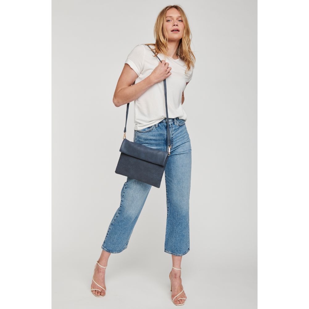 Woman wearing Denim Moda Luxe Amelia Crossbody 842017120599 View 4 | Denim