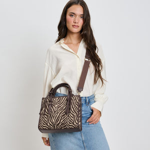 Woman wearing Chocolate Moda Luxe Dinsdale Crossbody 842017136606 View 1 | Chocolate