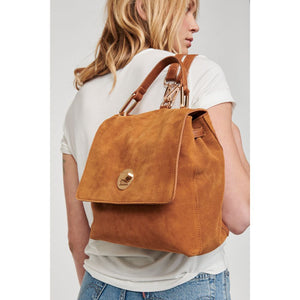 Woman wearing Tan Moda Luxe Antoinette Backpack 842017112341 View 2 | Tan