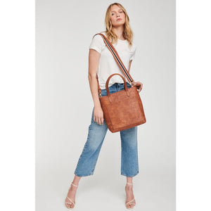 Woman wearing Tan Moda Luxe Sadie Tote 842017126775 View 4 | Tan