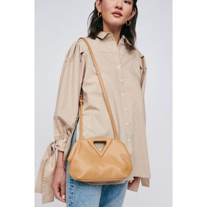 Woman wearing Camel Moda Luxe Kylie Crossbody 842017128939 View 1 | Camel