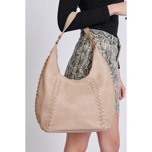 Woman wearing Almond Moda Luxe Hadley Hobo 842017129820 View 2 | Almond