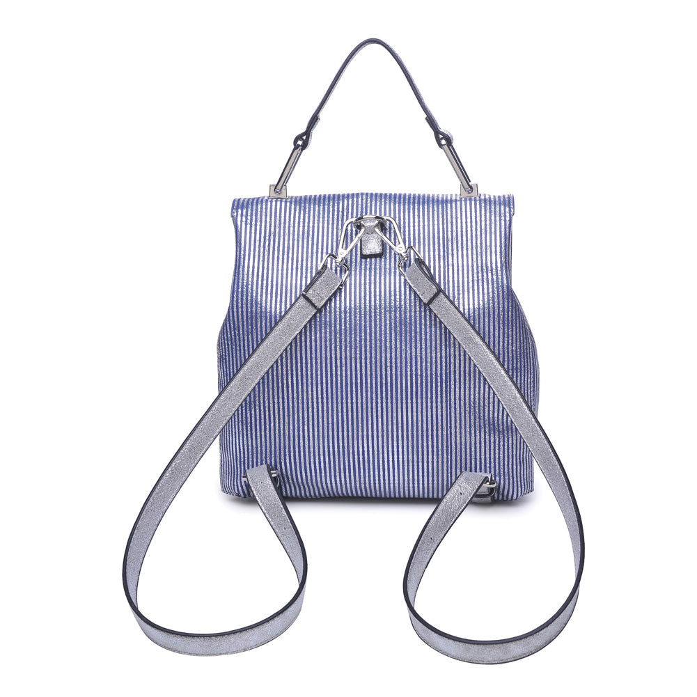 Product Image of Product Image of Moda Luxe Antoinette-Striped Backpack 842017112105 View 3 | Blue