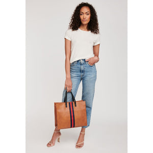 Woman wearing Tan Moda Luxe Julian Tote 842017117070 View 3 | Tan