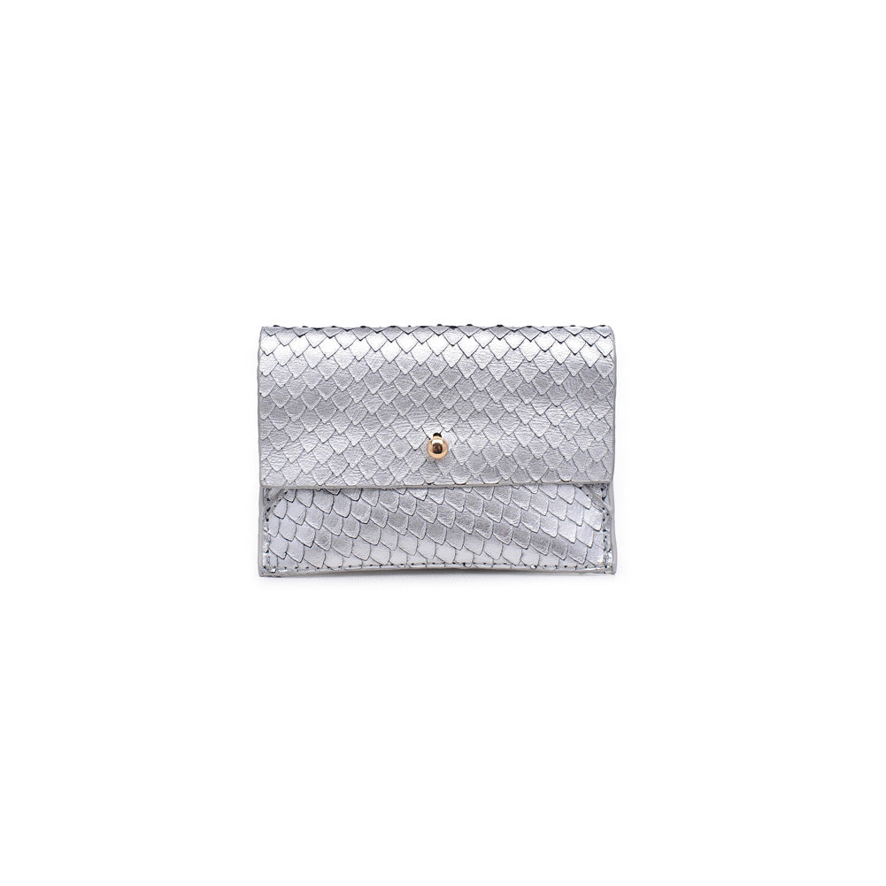 Product Image of Moda Luxe Elle Python Metallic Card Holder 842017119920 View 1 | Silver