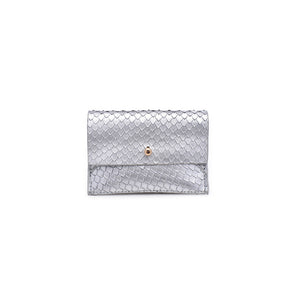 Product Image of Moda Luxe Elle Python Metallic Card Holder 842017119920 View 1 | Silver