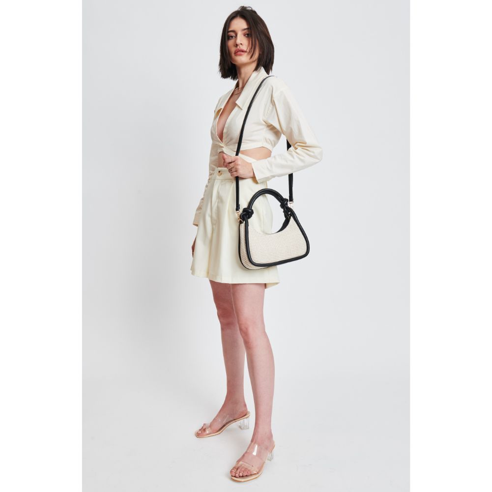 Woman wearing Ivory Black Moda Luxe Nicolette Crossbody 842017131649 View 3 | Ivory Black