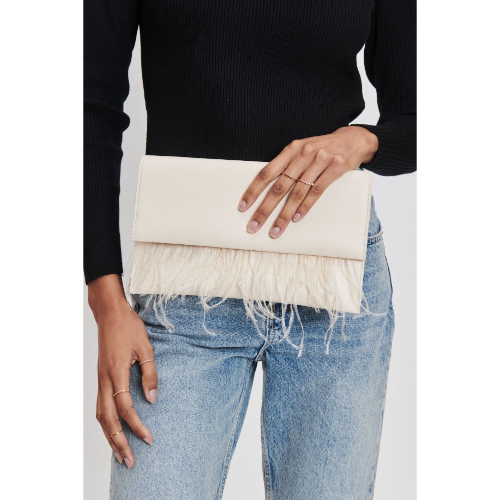 Woman wearing Nude Moda Luxe Everlee Clutch 842017131137 View 1 | Nude