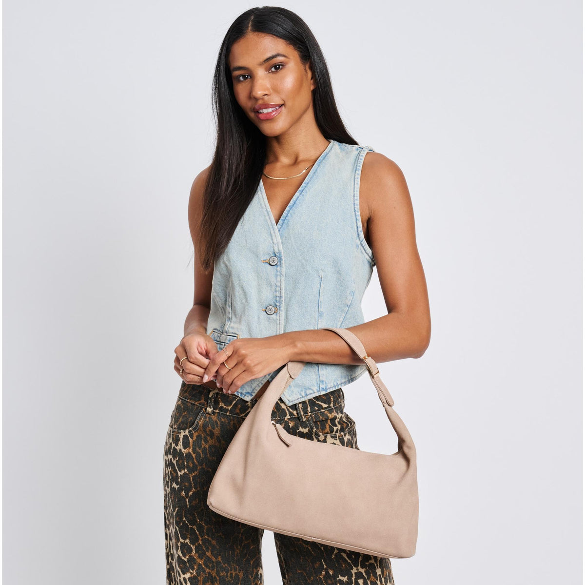 Woman wearing Natural Moda Luxe Maple Hobo 842017137016 View 1 | Natural