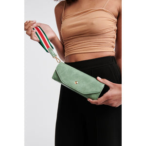 Woman wearing Sage Moda Luxe Kaya Wristlet 842017126935 View 1 | Sage