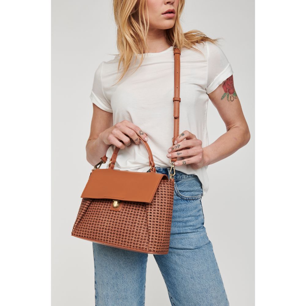 Woman wearing Brown Moda Luxe Sydney Crossbody 842017124849 View 1 | Brown