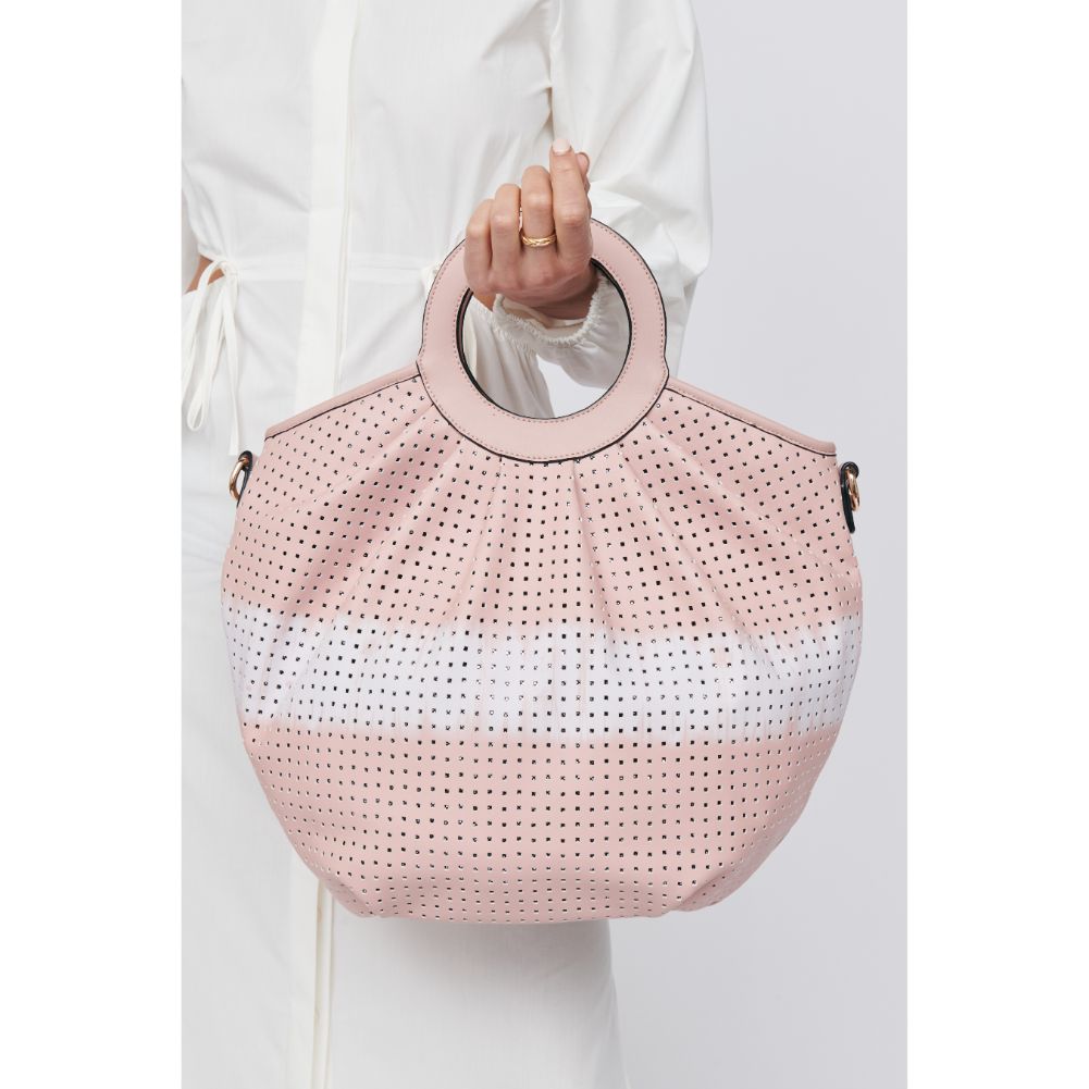 Woman wearing Blush Moda Luxe Marguerite Mini Tote 842017112648 View 4 | Blush