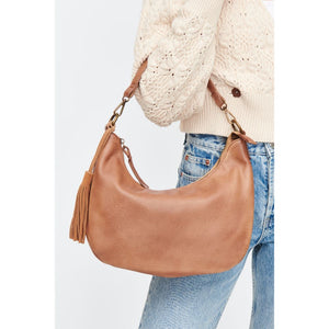 Woman wearing Tan Moda Luxe Ella Hobo 842017130222 View 4 | Tan