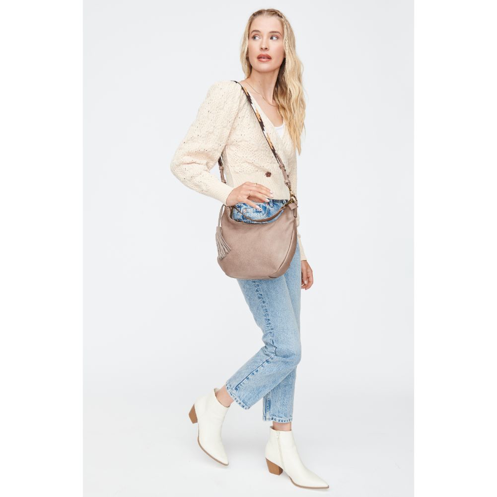 Woman wearing Natural Moda Luxe Ella Hobo 842017130239 View 2 | Natural