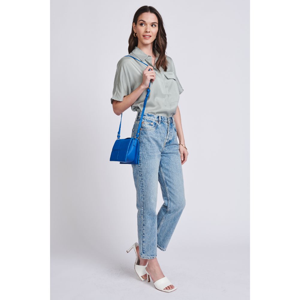 Woman wearing Electric Blue Moda Luxe Lena Crossbody 842017129479 View 4 | Electric Blue